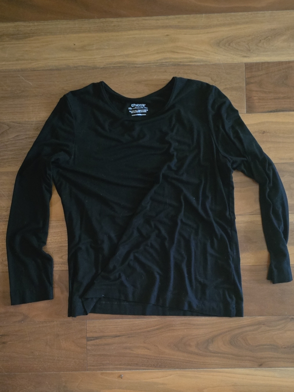 Chico's Black Long Sleeve Crew Top